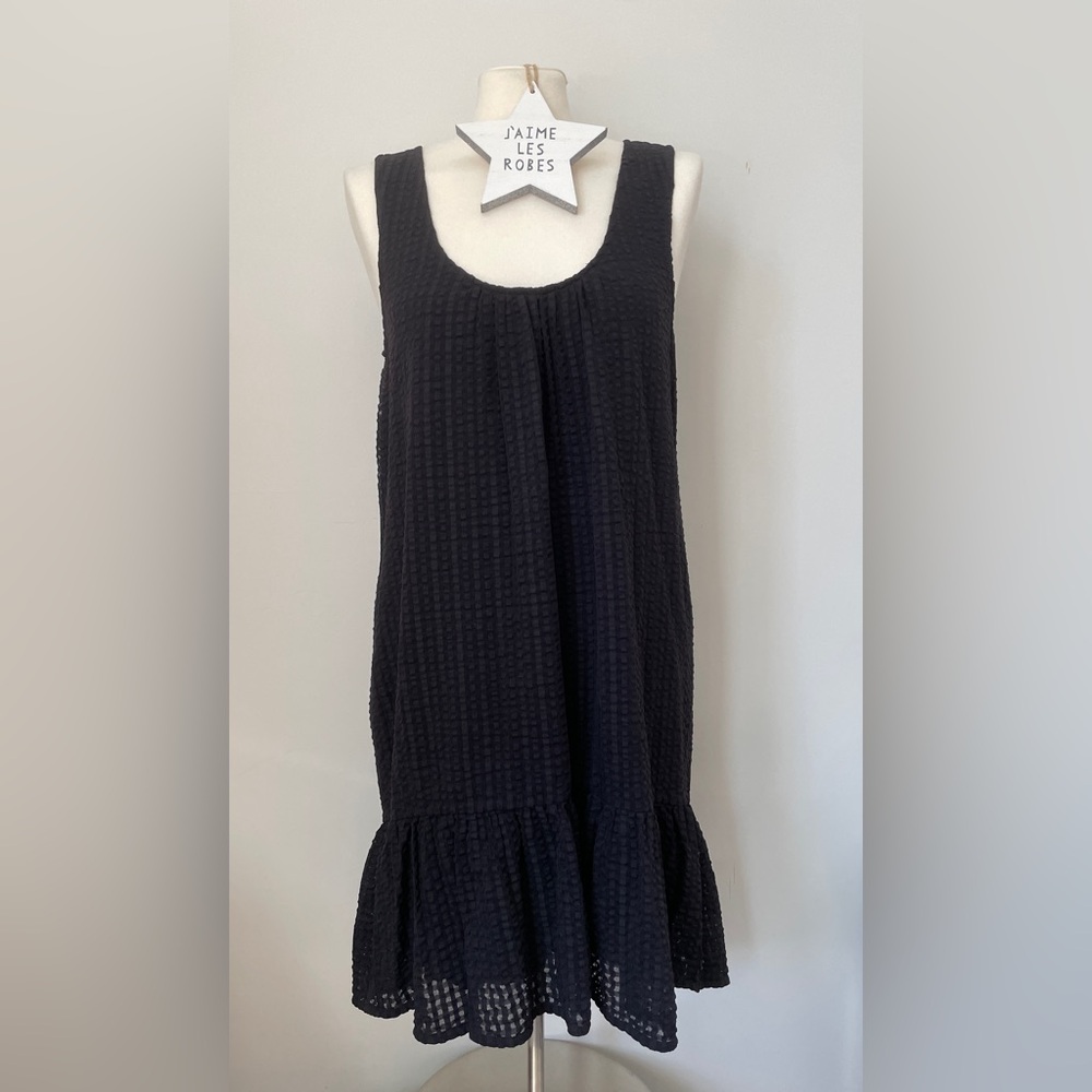 Anthropologie MAEVE Textured Black High Low Dress